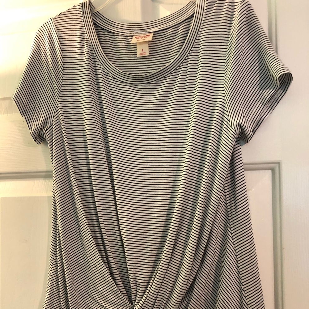 Stripe Shirt with Front Twist